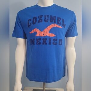 Cozumel Mexico Royal blue 100% cotton crew neck short sleeves t-shirt  Size L